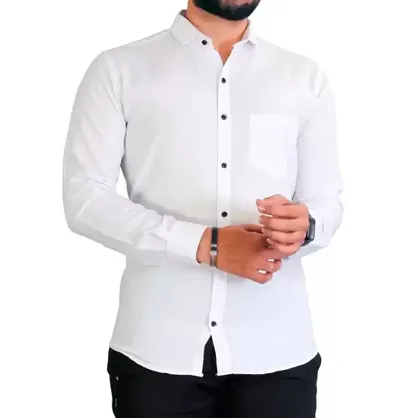 Aristada Men's Cotton Blend Classic Collar Fullsleeve Regular Fit Casual Solid Shirt (S-1001)