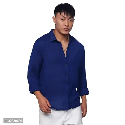 Fabulous Polyester Solid Long Sleeves Casual Shirts For Men-thumb0