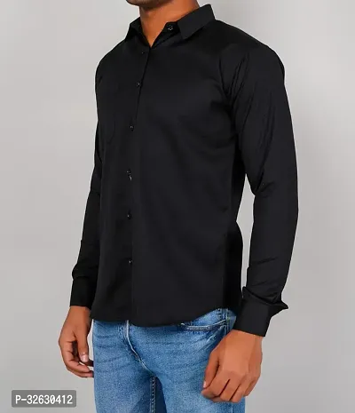 Fabulous Polyester Solid Long Sleeves Casual Shirts For Men-thumb0