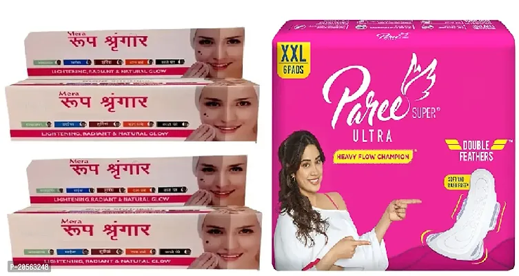 Mera Roop shringar night cream 2pc (20+20)ml wit Paree Ultra XXL sanitary pads 6pc pack-thumb0
