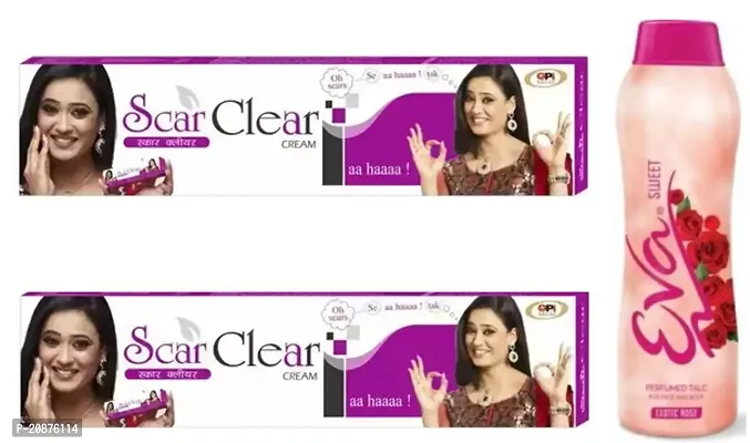 SCAR CLEAR CREAM 2PC(15+15)g  Dark Spot And Pimple Removing with EVA Sweet Perfumed Powder 100g