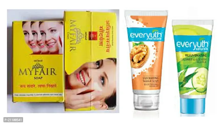 MYFAIR SOAP  CREAM (75+15)g and WALNUT SCRUB + ALOVERA FACEPACK (50+50)ML COMBO PACK