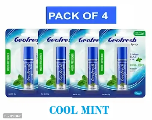 Geofresh Ayurvedic Instant Mouth Freshener Spray 15G Each (COOL MINT ) FLAVOUR Set  Of 4pc-thumb0