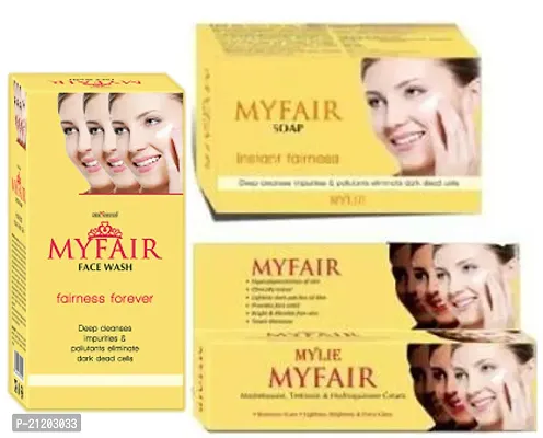 My Fair (Facewash + Cream + Soap) (60+20+75)g Pack of 3 items