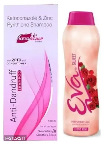 Ketosclap Anti Dandruff shampoo (100)ml with Eva sweet Powder (100)g