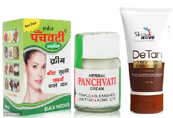 Panchavati cream  (10)g to remove Pimple, Blemishes and Black Patches with Skin Alive facewash (75g
