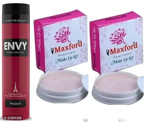 ENVY Talc Powder Passion 100g and Professional Maxford (2-in-1)Face powder set of 2 pc