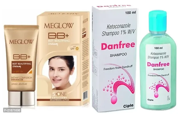 Meglow BB+ Best Beautifying Cream (30)g with Danfree Anti Dandruff Shampoo (100)ml-thumb0