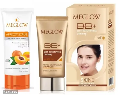 Meglow Apricot Scrub (70)ml with Meglow BB+ Cream (30)g-thumb0