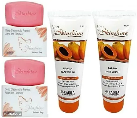 Skinshine  soap 2pc (75+75)g and Papaya face wash (70+70)ml