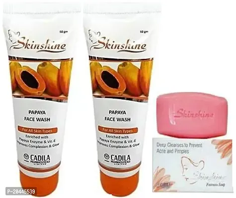 Skin shine Papaya face wash 2pc (70x2)ml  soap 1pc (75)g