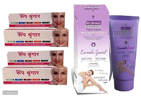 Mera Roop Shiringar Face whitening Night cream 2pc(20+2)pc set with Bio Beautiy Hair Removal Cream  50g