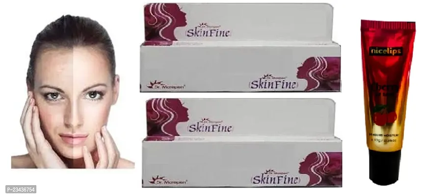 (Dr.Morepen) Skin Fine  Cream 2pc (15+15) g for skin Whitening with Nicelips Lip Bam 10g-thumb0