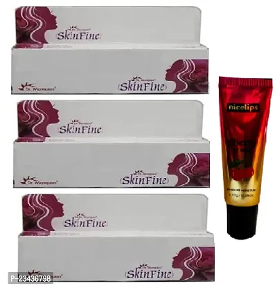 (Dr.Morepen) Skin Fine  Night Cream 3pc (15+15+15)g for skin Whitening with Nicelips Lip Bam 10g