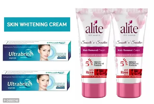 Ultrabrite Night Cream 2pc(15+15)ml with Alite Rose Hair remover cream 2pc(30+30)ml