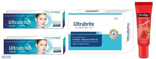 Ultrabrite Triple Action 2 Night Cream  and 1 Soap  (15+15+75)g with Nice lip bam (9)g-thumb0