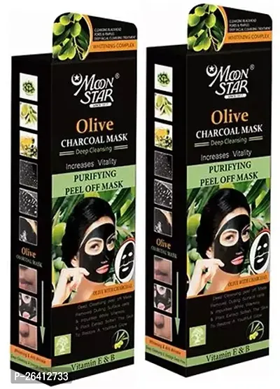 Moon Star Olive Charcoal Peel Off Mask 2pc (100+100)ml