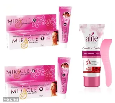 Miracle Face whitening Night Cream 2pc(15+15)g and Alite Hair remover cream (30)g-thumb0