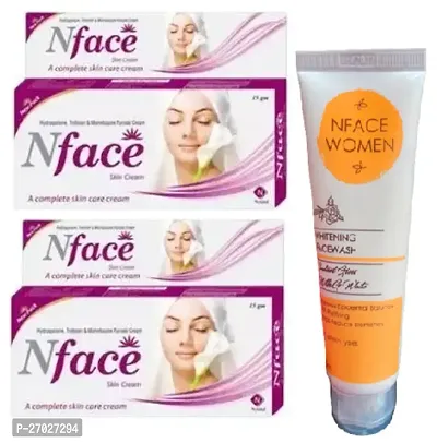 Nface Fairnesh night  cream 2pc (15+15)g  Nface Women face wash (70)g