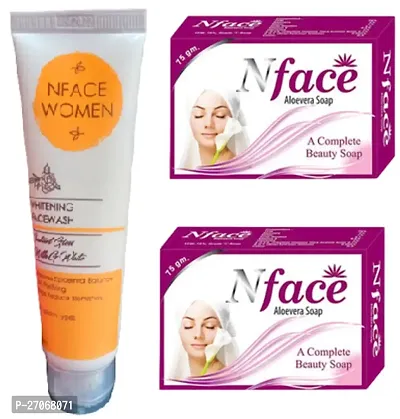 Nface  a complete  skin care ( Women  Facewash  + 2 Soap ) (70+75+75)g