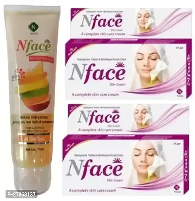 Nface  Fruit Facewash + 2 Cream (70+15+75)g