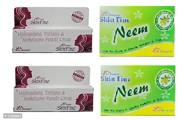 Skin Fine Cream 2pc(15+15)g and Neem Soap 2pc (75+75) to remove  Pimple  Dark Spot of Face skin