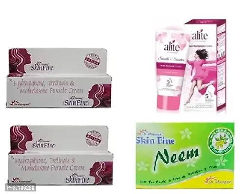 Skin Fine 2 Night Cream  1 Neem Soap (15+15+75)g for to remove Dark circle with Alite Hair removal cream (30)g-thumb0