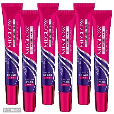 Meglow Lip Shiner Lip Bam for Repair  Replenish 6pc set (15x6)g