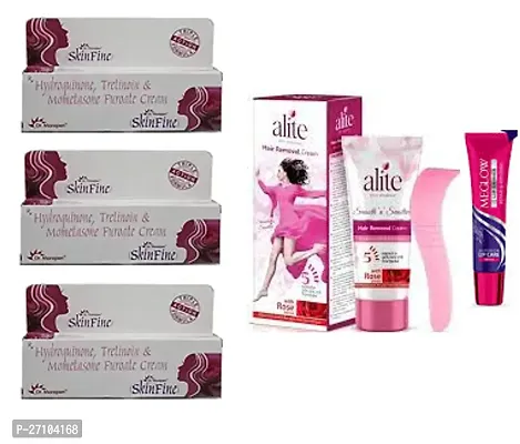 Skin Fine Night Cream 3pc (15x3)g with Alite Hair remover cream (30)g and Meglow Lip bam (15)g