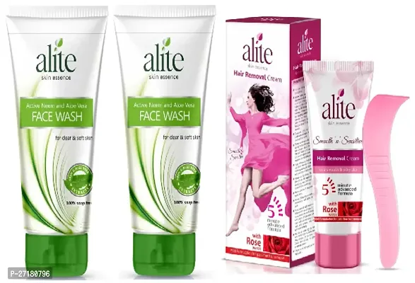 Alite Neem Face wash -Pack of 2 and Hair Remover cream - Set of 1