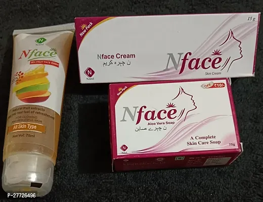 Nface Fruite facewash + Cream + Soap (70+15+75)g