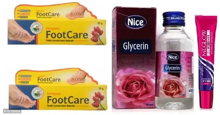 Foot Care Cream 2pc (25+25)g with Nice Rose Glycerin (100)ml  melow Lip Shiner Lip Bam (15)g