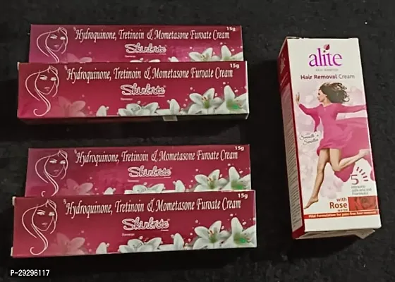 Skin Brite Whitening Cream 2pc (15x2)g with Alite Rose Hair Remover Cream 30g