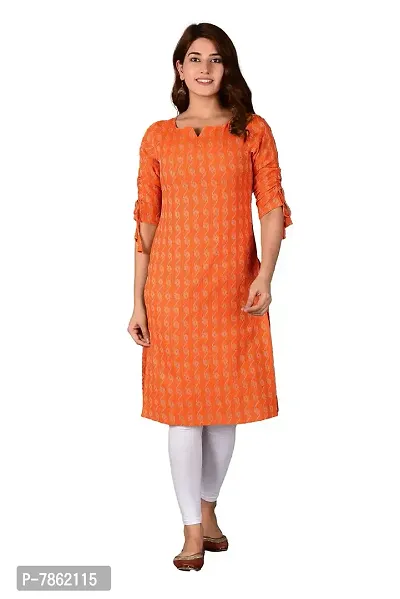 AAIVAN Women's Cotton A-Line Kurta/Kurti for Office and Casual Wear-thumb0