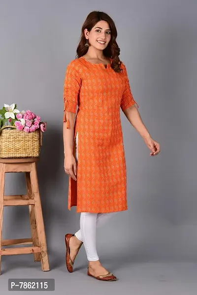 AAIVAN Women's Cotton A-Line Kurta/Kurti for Office and Casual Wear-thumb3