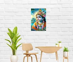 Self-Adhesive Religious Bal Krishna Posters for Home Decor, Living Room, Bedroom, Hall, Kids Room, Play Room, P15 Waterproof 12x18 Inches-thumb2