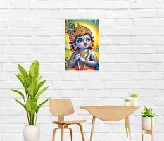 Self-Adhesive Religious Bal Krishna Posters for Home Decor, Living Room, Bedroom, Hall, Kids Room, Play Room, P30 Waterproof 12x18 Inches-thumb2