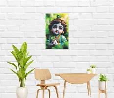 Self-Adhesive Religious Bal Krishna Posters for Home Decor, Living Room, Bedroom, Hall, Kids Room, Play Room, P31 Waterproof 12x18 Inches-thumb2