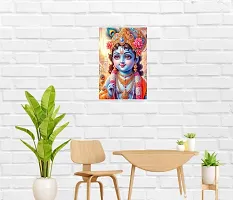 Self-Adhesive Religious Bal Krishna Posters for Home Decor, Living Room, Bedroom, Hall, Kids Room, Play Room, P13 Waterproof 12x18 Inches-thumb2