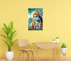 Self-Adhesive Religious Bal Krishna Posters for Home Decor, Living Room, Bedroom, Hall, Kids Room, Play Room, P15 Waterproof 12x18 Inches-thumb1