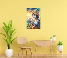 Self-Adhesive Religious Bal Krishna Posters for Home Decor, Living Room, Bedroom, Hall, Kids Room, Play Room, P37 Waterproof 12x18 Inches-thumb1