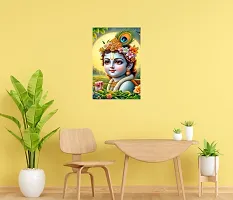 Self-Adhesive Religious Bal Krishna Posters for Home Decor, Living Room, Bedroom, Hall, Kids Room, Play Room, P16 Waterproof 12x18 Inches-thumb1