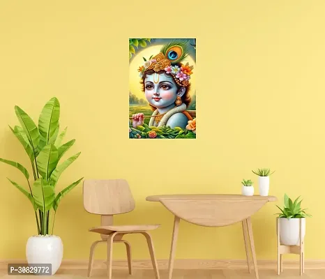 Self-Adhesive Religious Bal Krishna Posters for Home Decor, Living Room, Bedroom, Hall, Kids Room, Play Room, P16 Waterproof 12x18 Inches-thumb2