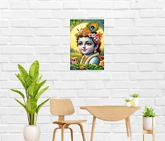 Self-Adhesive Religious Bal Krishna Posters for Home Decor, Living Room, Bedroom, Hall, Kids Room, Play Room, P16 Waterproof 12x18 Inches-thumb2