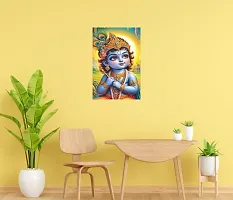 Self-Adhesive Religious Bal Krishna Posters for Home Decor, Living Room, Bedroom, Hall, Kids Room, Play Room, P30 Waterproof 12x18 Inches-thumb1