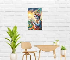 Self-Adhesive Religious Bal Krishna Posters for Home Decor, Living Room, Bedroom, Hall, Kids Room, Play Room, P37 Waterproof 12x18 Inches-thumb2