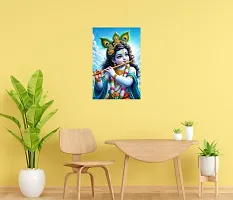 Self-Adhesive Religious Bal Krishna Posters for Home Decor, Living Room, Bedroom, Hall, Kids Room, Play Room, P11 Waterproof 12x18 Inches-thumb1