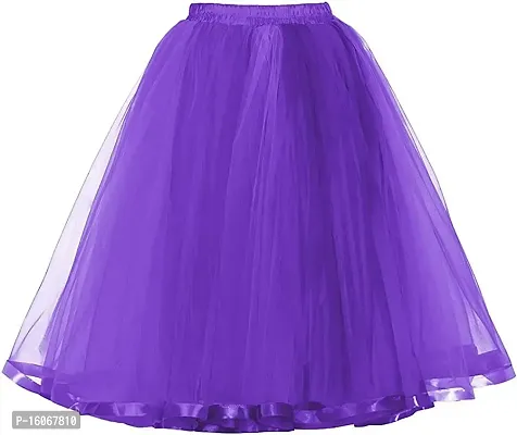 Buy Radhika 'n' Dhaanya creation Net Fabric Tulle Flairy Border Skirt.  (Purple) Online In India At Discounted Prices