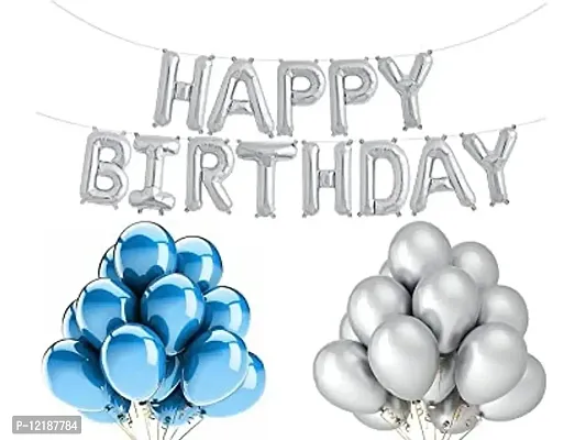 Crelzos- Happy Birthday Decoration Combo 43Pcs Set Foil Banner and Balloons for Girls Adult Wife Girl Friend 1-thumb0