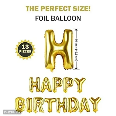 Crelzos- Happy Birthday Decoration Combo 43Pcs Set Foil Banner and Balloons for Girls Adult Wife Girl Friend 1 (Pack of 43, Black+Gold+Silver)-thumb4
